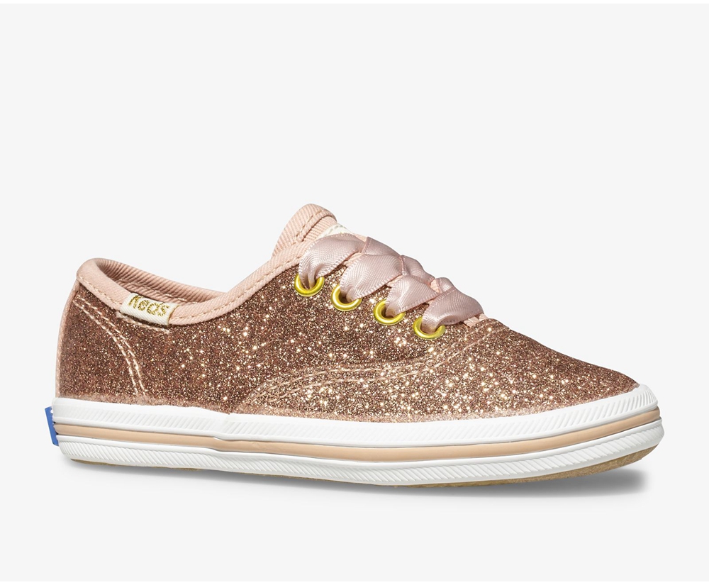 Tenis Keds Niña Rosas Dorados - Kate Spade New York Champion Glitter - 4573-MFLET